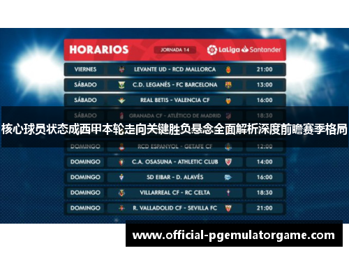 核心球员状态成西甲本轮走向关键胜负悬念全面解析深度前瞻赛季格局 核心球员状态成西甲本轮走向关键胜负悬念全面解析深度前瞻赛季格局